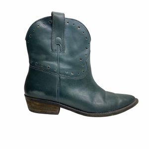 Lucky Brand Dark Teal Chantelx Leather Cowboy Boot